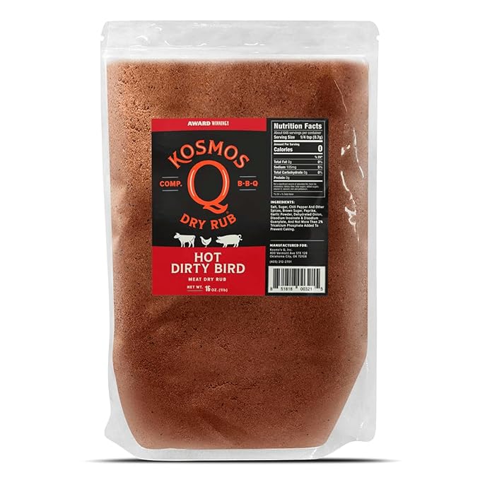 Kosmos Q BBQ Grill Spices and Seasonings Set - 8 Flavor Variety BBQ Rub Seasoning Gift Set for Barbecues Grilling and Smoking - 16 oz Bags of Dry Rub - Includes Cow Cover Dirty Bird SPG and More