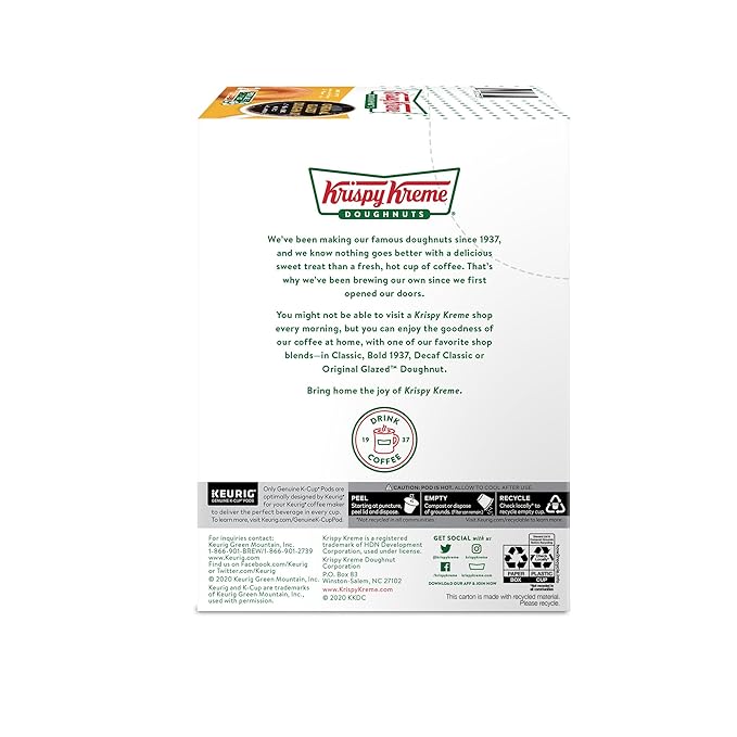 Krispy Kreme Original Glazed Doughnut Single-Serve Keurig K-Cup Pods Flavored Medium Roast Coffee 96 Count