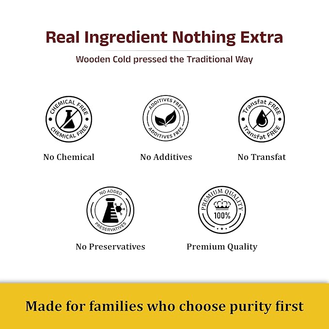 CHEKKO 100% Pure Cold-Pressed Peanut Oil (Groundnut Oil) 2 Liter – Natural Cooking Oil for Deep Frying Roasting &amp Everyday Cooking