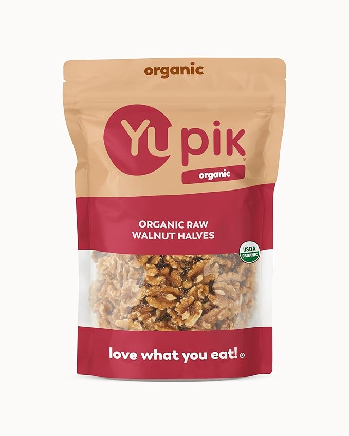 Yupik Organic Raw California Walnuts Halves 2.2 lb (35.2 oz) Kosher Gluten-Free Non-GMO Vegan Half Nuts Unsalted Unroasted Source of Omegas Healthy Snacks Ideal for Baking &amp Cooking