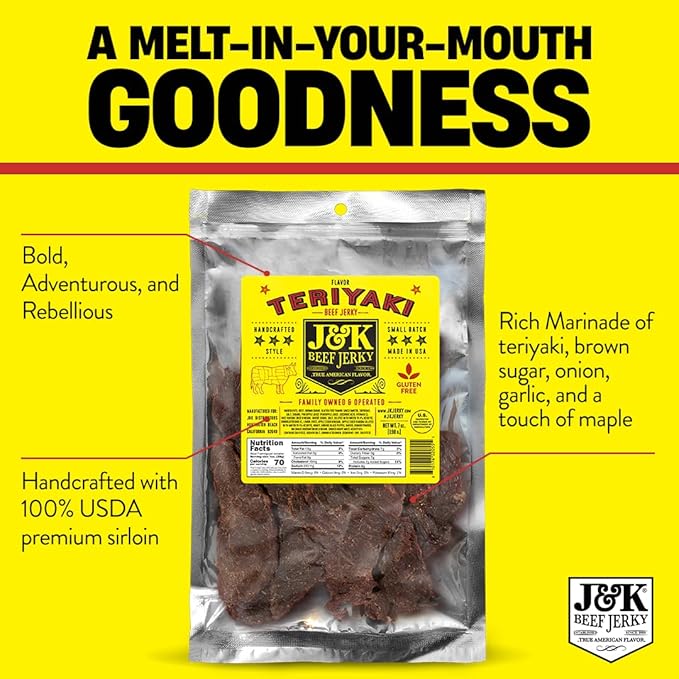 J&ampK Beef Jerky - Teriyaki Flavor 7oz