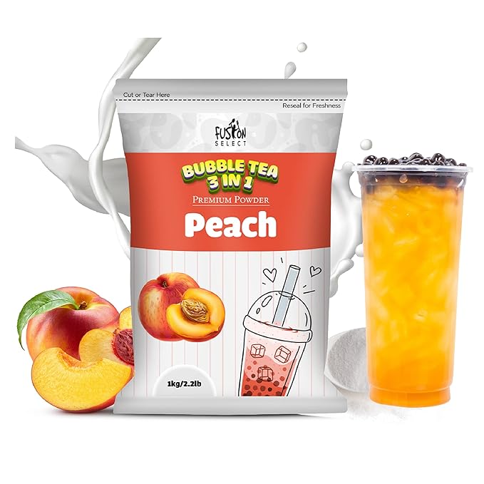 Fusion Select 2.2lb Tea Powder Peach Flavored-3-in-1 Drink Powder with Cream &amp Sugar - Instant Pre-Mixed Beverage for Hot or Cold Blends or Yummy Frappes (Peach)