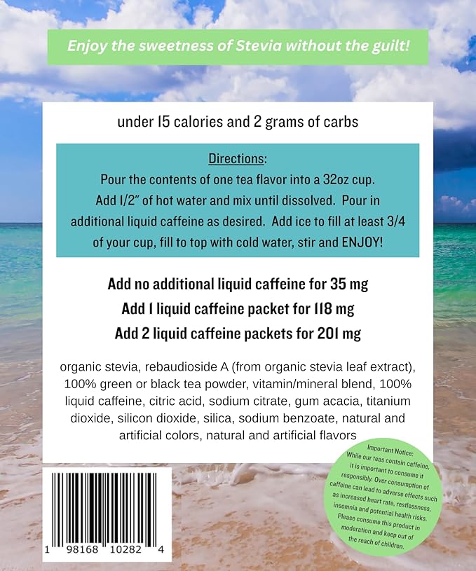 Tropical Loaded Tea 5‑Pack | 5 Unique Loaded Teas Featuring Tropical Flavors | Includes 3 Caffeine Options