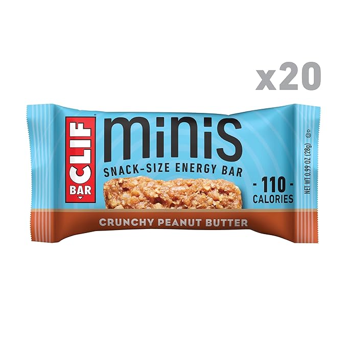 Clif Bar Minis Crunchy Peanut Butter 20 Pack &amp CLIF BAR Crunchy Peanut Butter Energy Bars 12 Pack