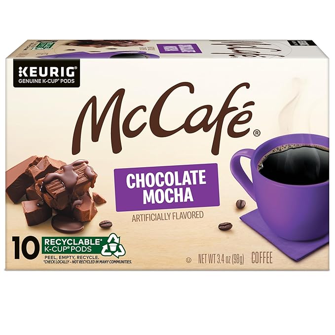 McCafe Chocolate Mocha Single Serve Coffee Keurig K-Cup Pods Flavored Coffee 60 Count (6 Packs of 10)