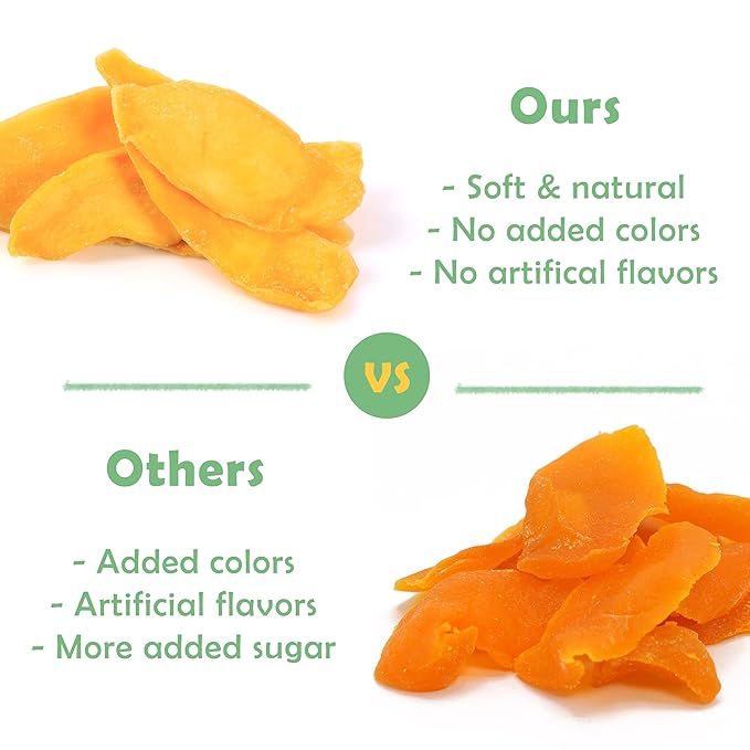 Gourmet Grove - Sliced Mango 6 oz Snack Packs | Soft Juicy Natural Dried Mango Slices | Lightly Sweetened (Pack of 12)