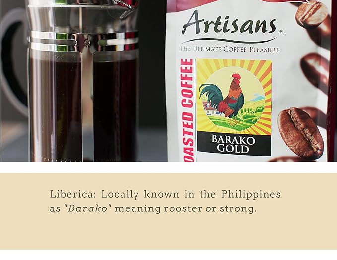 Artisans Philippine Coffee Barako Gold Medium Roast Ground 100 Liberica 1.1 Pounds Bag 17.6 ounces