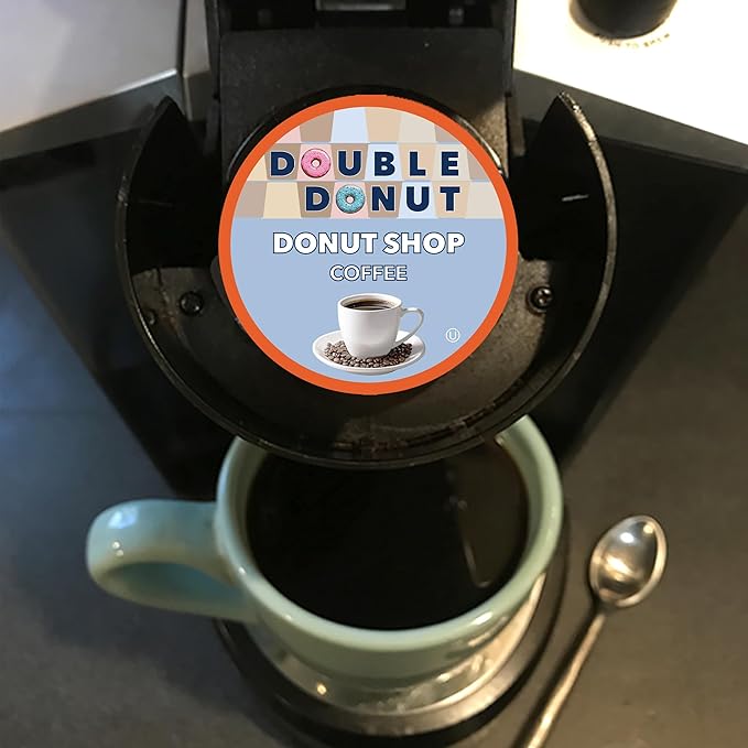 Double Donut Coffee Double Donut Donut Shop Flavored Coffee PodsMedium Roast Coffee Compatible with Keurig K Cups Brewers 72 Count Value Pack