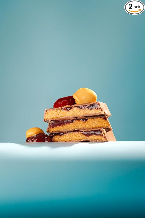 NUTS FACTORY PB&ampJ Dark Chocolate Bar – Handcrafted in NYC with Peanut Butter &amp Raspberry Jelly Kataifi Crisp Layers – Gourmet Artisan Chocolate