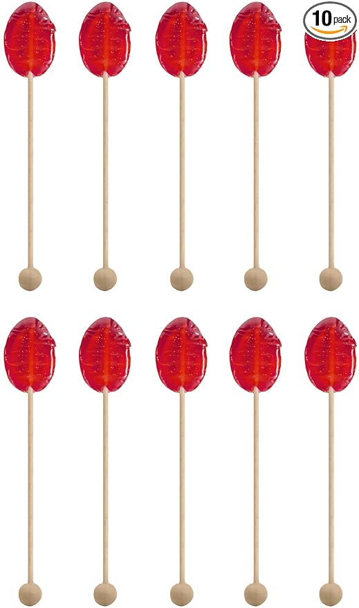 Sweet Stirs Original Flavored American Honey Spoons on Wooden Sticks Gift Pack of 10 (Pomegranate)