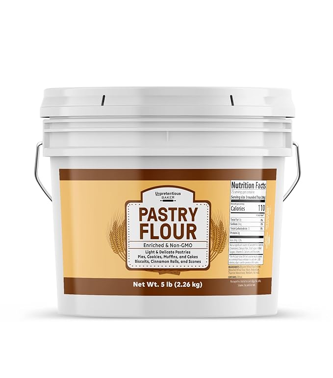 Unpretentious Pastry Flour Non-GMO Great For Flaky Pastries Pies Muffins Biscuits (5 Pound)