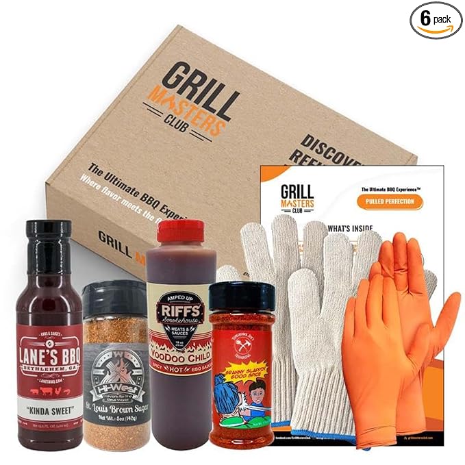 Grill Masters Club Pulled Perfection BBQ Box | Premium BBQ Spices Sauces and Seasoning for the Ultimate Grill Master | Essential for Cooking Grilling and Smoking | Perfect Grill Gift for Men &amp