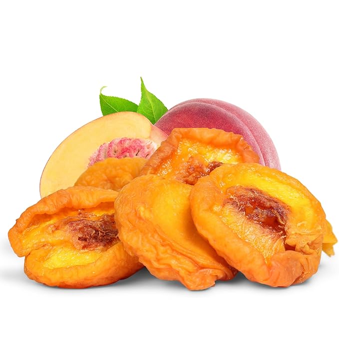 Dried Peaches by It's Delish 1 Lb (16 Oz) Bag | Naturally Sweet Fancy Peach Halves Slices No Sugar Added Dried Fruit Healthy Snacks Fresh and Dry Sliced Peaches Snack | Vegan Kosher
