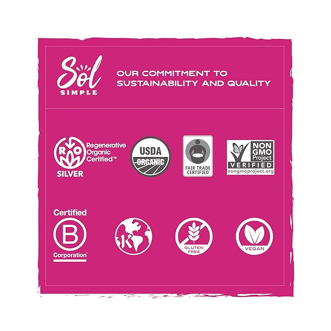 SOL SIMPLE Regenerative Organic Certified™ Dried Chili Mango and Dragon Fruit | Snack Pack | Vegan | Non-GMO | No Added Sugar | Dried Fruit | Dried No Sugar | Organic
