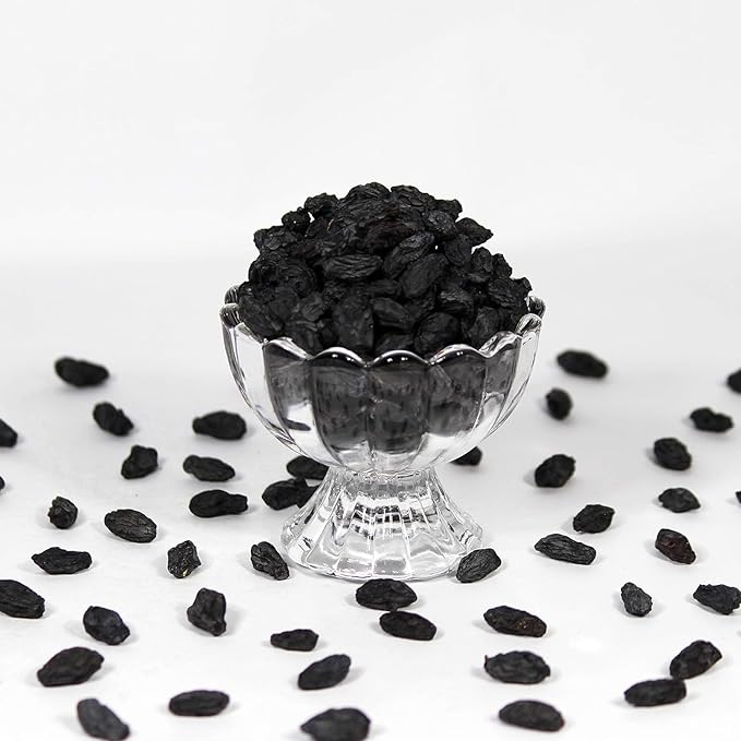 Premium Dry Black Raisins Seeded | Kali Kishmish With Seeds | Dried Black Grapes Fruits 400g [Size - Jumbo]
