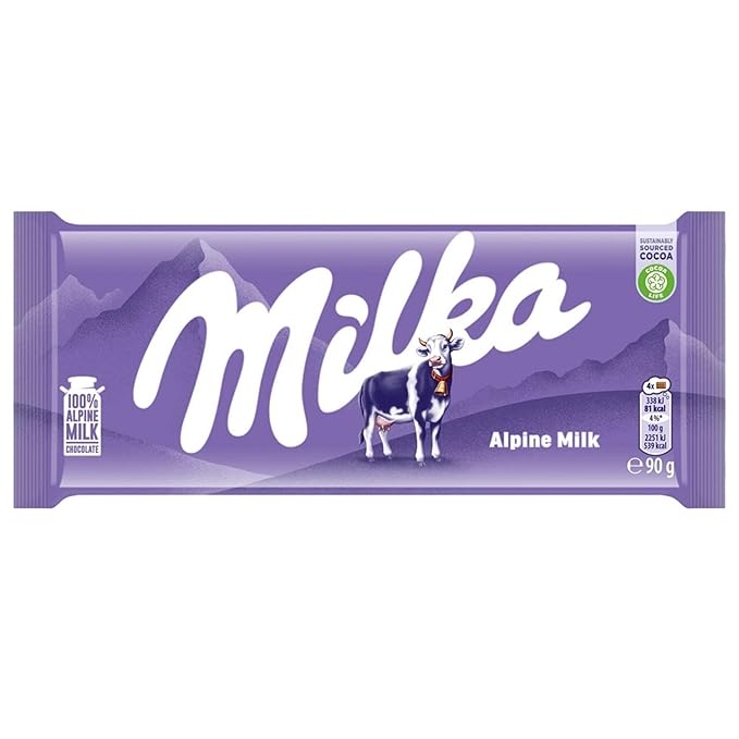 Milka Alpine Milk Chocolate - 90g (Pack of 10)