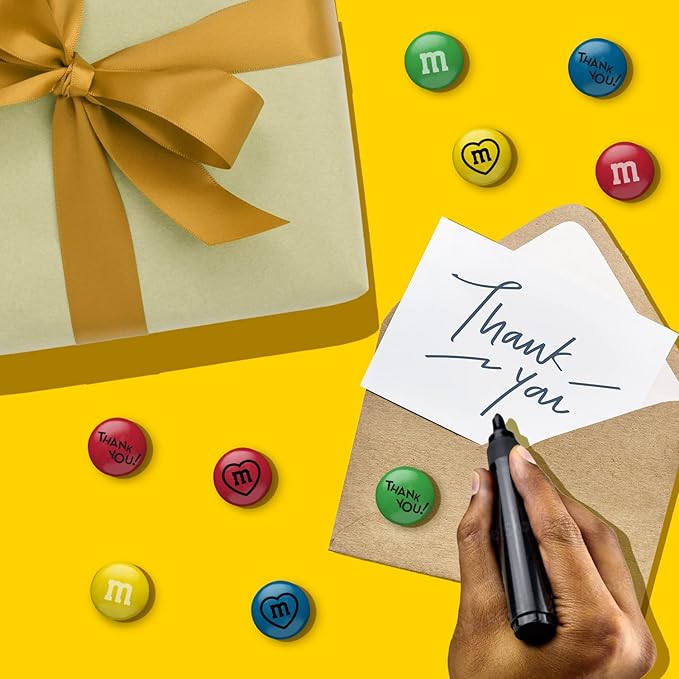 M&ampM'S Pre-Designed Thank You Milk Chocolate Candy 2lbs with Printed Thank You Themed Graphics Bulk Candy for Gifts Parties Appreciation