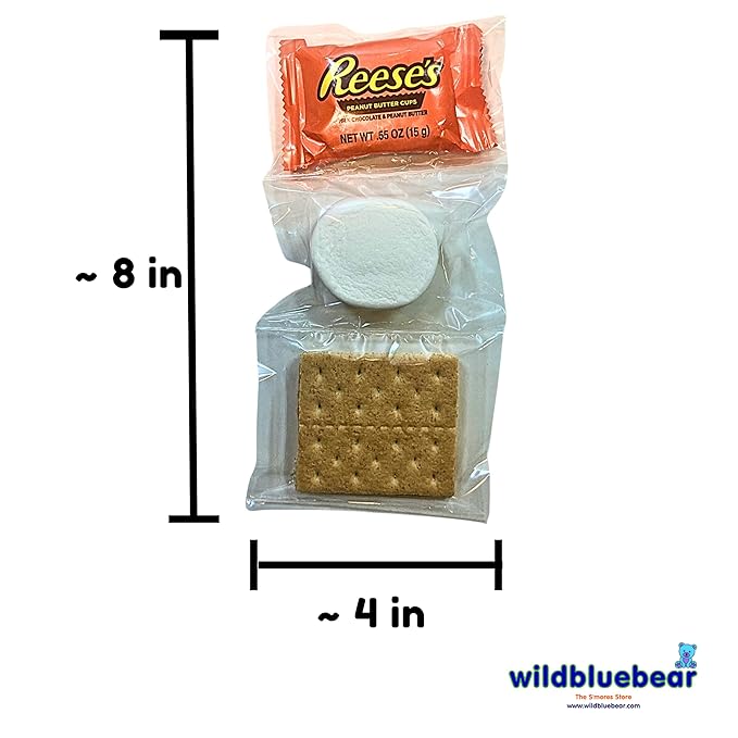 WBB | SMORES KIT STRIP | Individually packaged set : Graham Crackers Marshmallow Chocolate | Make delicious smores (25 sets) (25 units Peanut Butter)