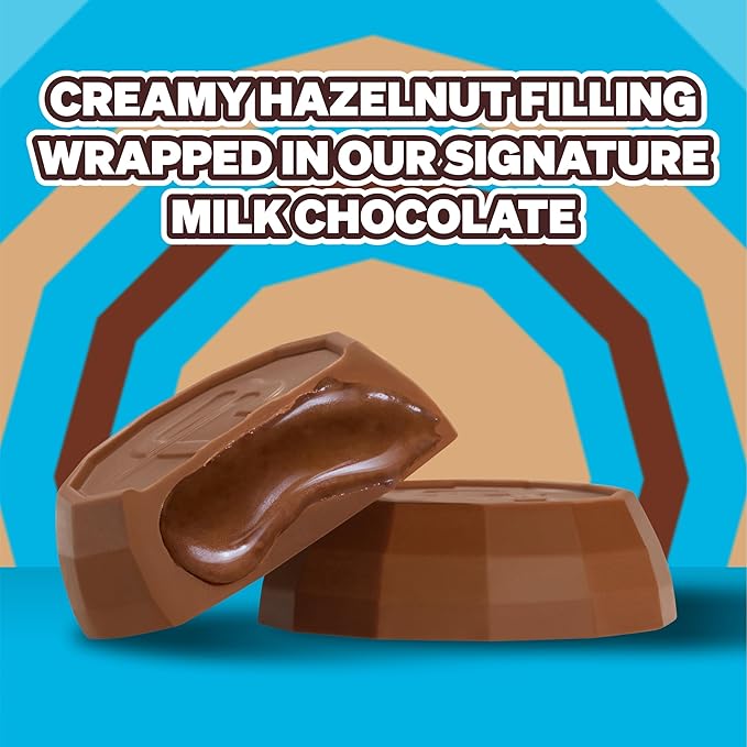 MrBeast Feastables Hazelnut Cups 24 Count Milk Chocolate with Creamy Hazelnut Filling 2-Cup Packs Fairtrade Cocoa