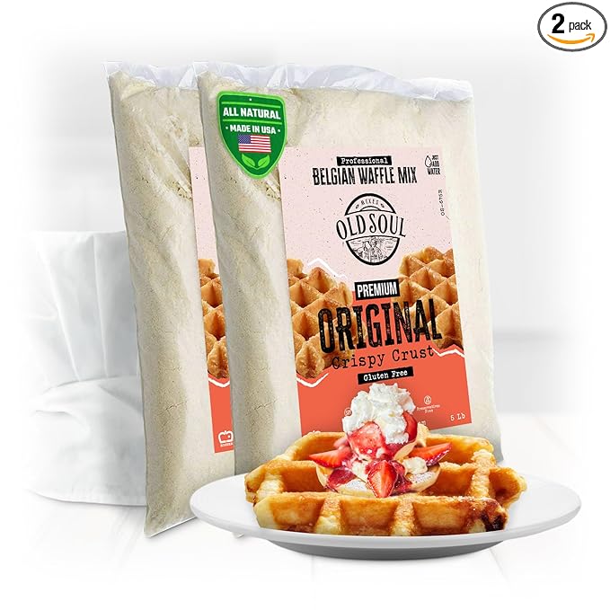 OldSoul Belgian Waffle Batter Mix | Original Flavour | GLUTEN FREE | 10 Lbs | 56 Waffles (10 Lbs Gluten Free)