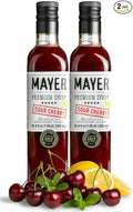 Mayer Sour Cherry Syrup – Award-Winning Cherry Syrup for drinks All-Natural Gluten-Free (16.9 oz) – Ideal Cocktail &amp Drink Mixer and Coffee Syrup No Artificial Additives. (2 Pack)