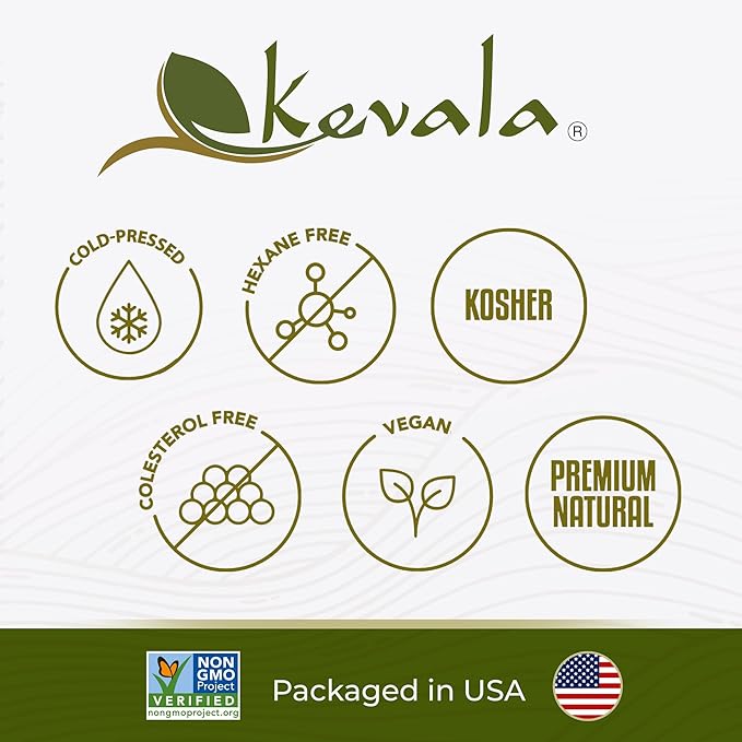 Kevala Avocado Oil – Cold Pressed | Non‑GMO Project Verified &amp Kosher | Multipurpose for High Smoke Point Cooking Roasting Sautéing &amp Skin Moisturizing – Ideal Kitchen Staple – 128 Fl Oz (Pa