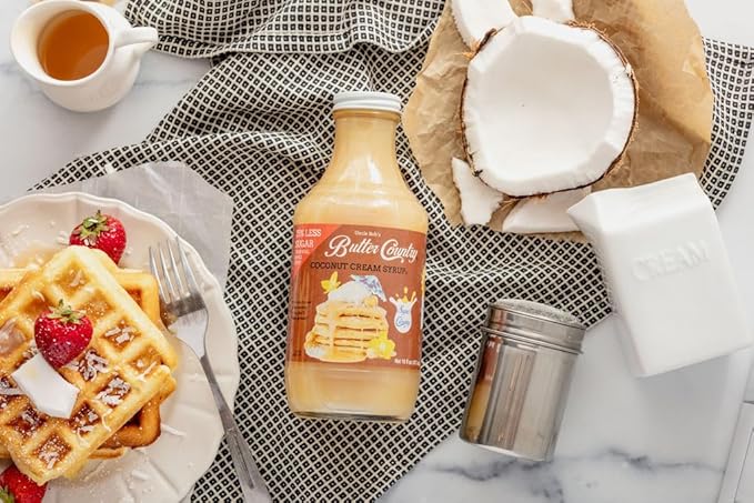 Butter Country Buttermilk Syrup 2-flavor pack: Cinnamon Bun and Coconut Cream | 16 Oz each
