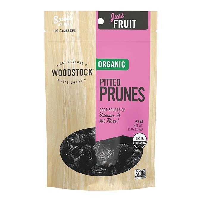 Woodstock Organic California Prunes - Pitted - Case of 8 - 11 oz.
