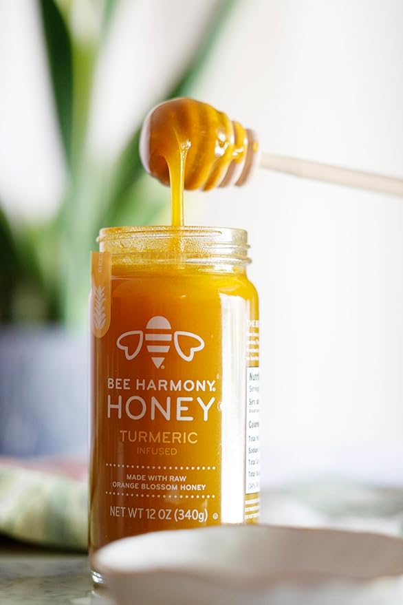 Bee Harmony Turmeric Infused Honey 12 OZ Pack of 2