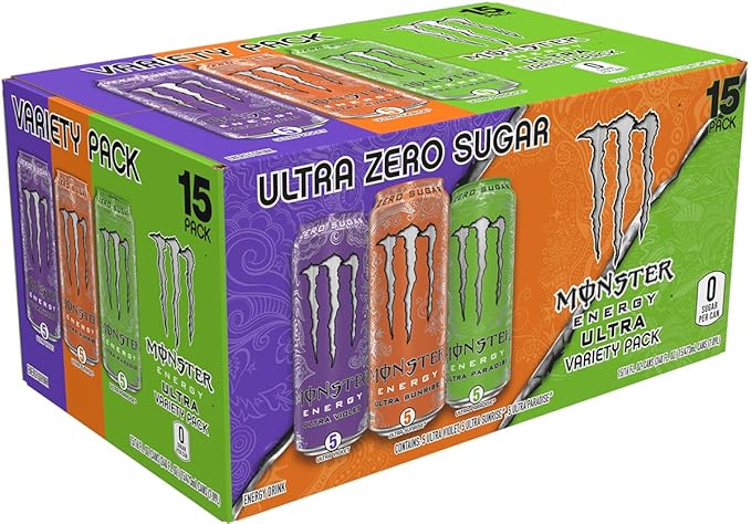 Monster Energy Ultra Variety Pack POP Sugar Free Energy Drink 16 Ounce | Pack of 15