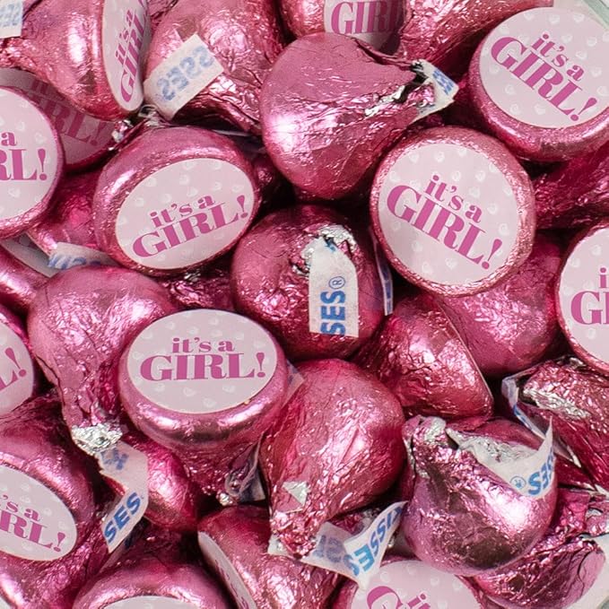 Its a Girl Pink Hershey's Kisses Candy (85 Count) - For Baby Shower Favors Candy Buffets Girl Baby Shower Decorations and Thank You Gifts. No Assembly Required