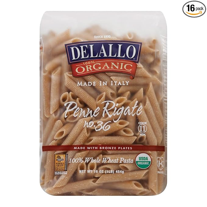 DELALLO PASTA WHLWHT PENNE RIGATE 16 OZ PK- 16