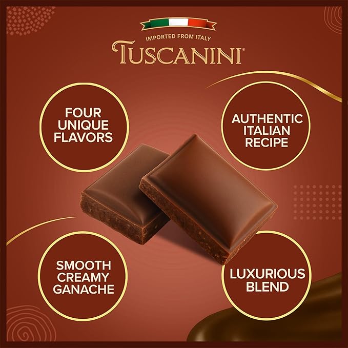 Tuscanini Dark Chocolate Variety Pack – 4 Flavors 3.5oz Bars | Imported from Italy | Vegan Gluten Free Dairy Free | Dark &amp Smooth Almond Cacao Nibs 76% Extra Dark | Gourmet European Chocolat