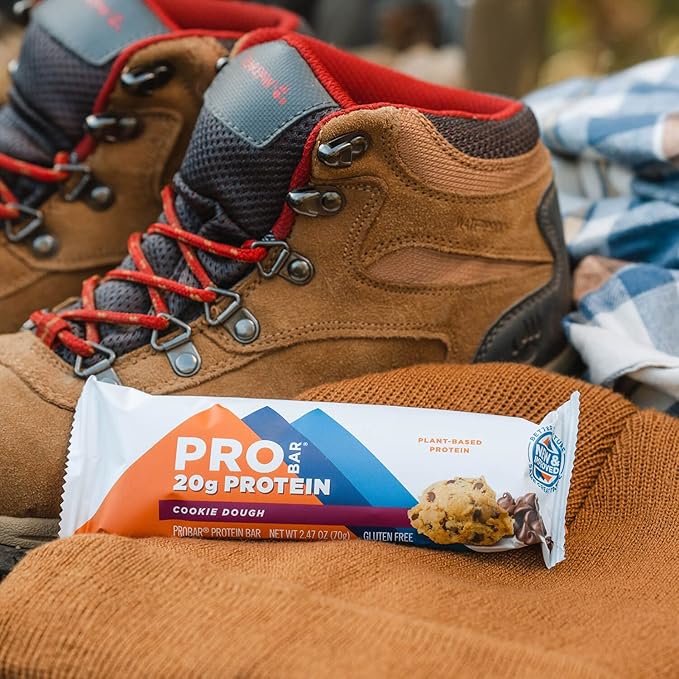PROBAR Protein Bar 12 Count Peanut Butter Chocolate and Cookie Dough Gluten-Free Non-GMO Plant-Based
