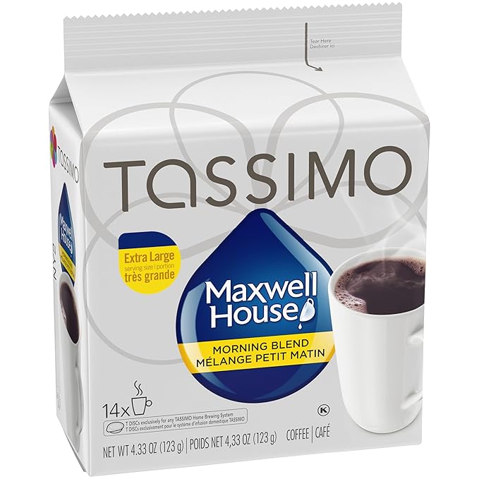 Tassimo Maxwell House Morning Blend Coffee 70 T-Discs (5 Boxes of 14 T-Discs) {Imported from Canada}