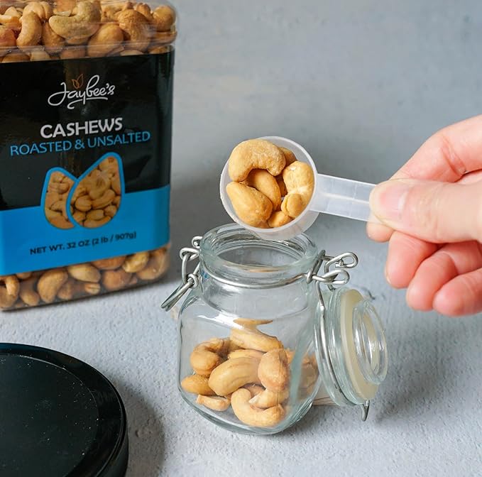 Jaybee’s Roasted Unsalted Whole Cashews – 32 oz (2 lbs) Bulk Snack – Natural Protein Superfood Vegan Keto Friendly &amp Kosher Certified – Great for Healthy Diets &amp Gift Giving