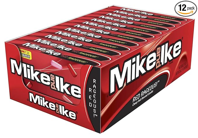 Mike and Ike Red Rageous Chewy Candy 5 ounce Theater Box (Pack of 12)