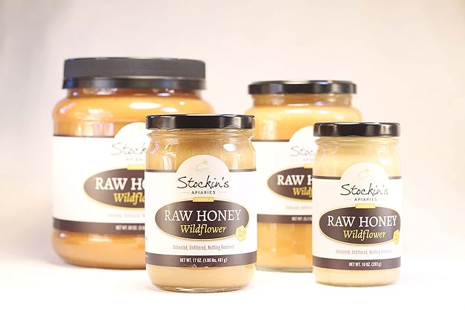 Stockin's Apiaries Raw Wildflower Honey In Bulk Unheated Unfiltered &amp Nutritious 80 Oz.