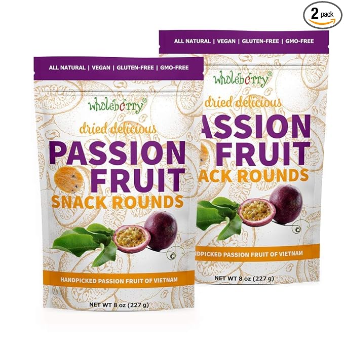 Naturally Delicious Dried Passion Fruit Maracuja 8-oz Bags No Added Chemicals No Added Colorings No Preservatives Made in Vietnam from fully mature fruits (8 oz)…