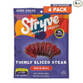 Stryve - Better Than Jerky Steak Snacks Protein Rich Beef Biltong | 36g Protein Sugar Free Carbs Free Gluten Free Dairy Free Keto &amp Paleo Friendly | Original Pack Of 4