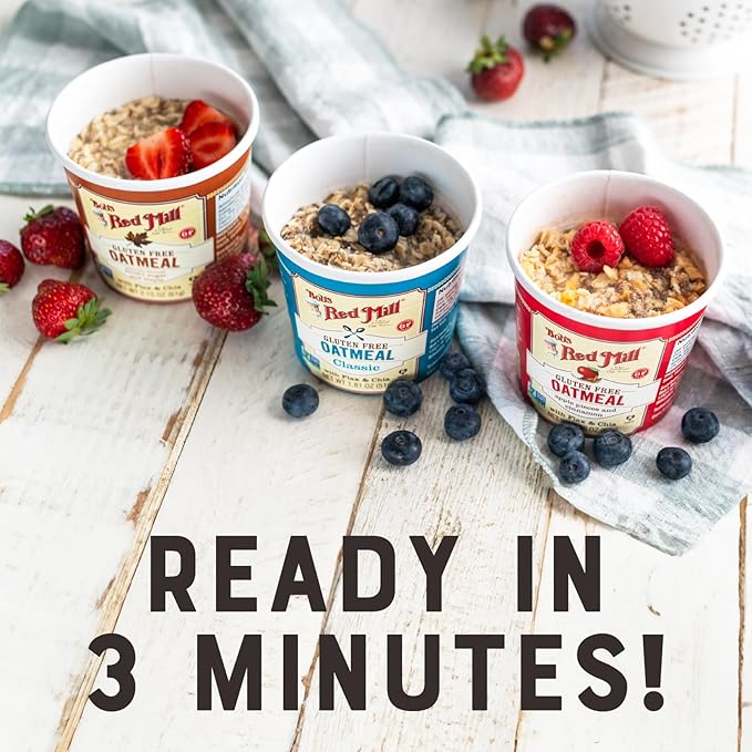 Bob's Red Mill Oatmeal Cup Variety Pack (Classic Maple Apple) 1 cup (Pack of 12) - Non GMO Whole Grain Kosher