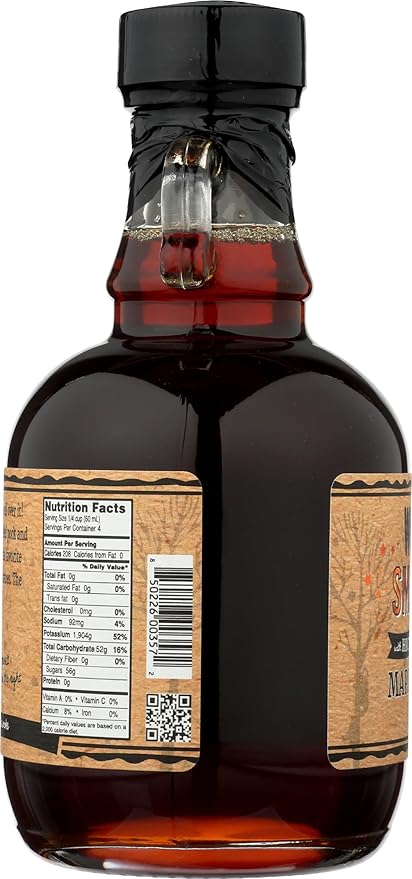 WOOD'S Smoked Maple Syrup – Small-Batch Vermont Maple Syrup Cold-Smoked Over Hardwood | Sweet &amp Savory Flavor | Natural Vegan Sweetener for BBQ Cocktails Glazes &amp Gourmet Dishes | 8.45 Fl O
