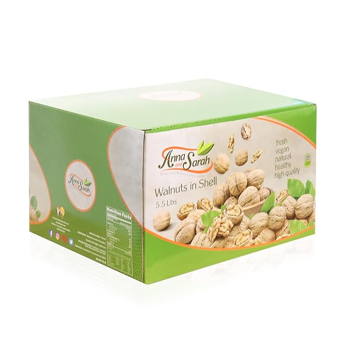 Anna and Sarah Walnuts in Shell Jumbo Fresh Buttery Taste Easy to Crack California Chandler Natural Shells Not Bleached 5.5 Lbs