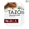TAZO Organic Chai Black Tea Bags Blend of Black Teas Ginger Cinnamon Black Pepper &amp Cardamom 96 Total Tea Bags (16ct - Pack of 6)
