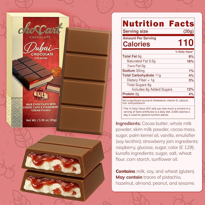 Dubai Chocolate Bar Variety Pack – Pistachio Kunafa Lotus Oreo Angel Hair &amp Strawberry Cheesecake Chocolate Gift Box | Assorted Gourmet Middle Eastern Chocolates (Full Size 3 Pcs Set)