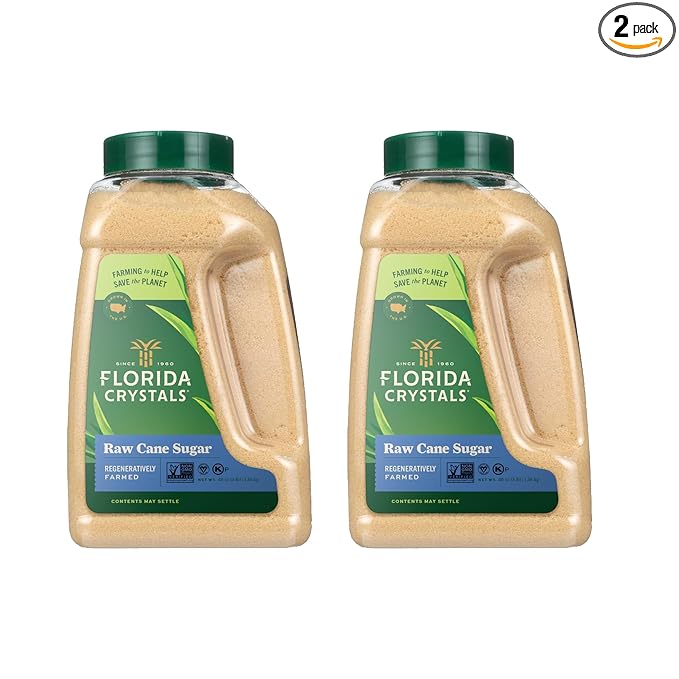 Florida Crystals Raw Cane Sugar 48 oz (3 lb) Jug (Pack of 2)