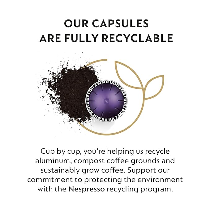 Nespresso Capsules Vertuo Altissio Medium Roast Espresso Coffee 50 Count Espresso Pods Brews 1.35oz.