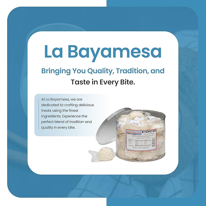 La Bayamesa || Coco Blanco || 3lb || (Coconut &amp Milk Candy Snack) coconut yogurt || coconut cookies || (pack 24)