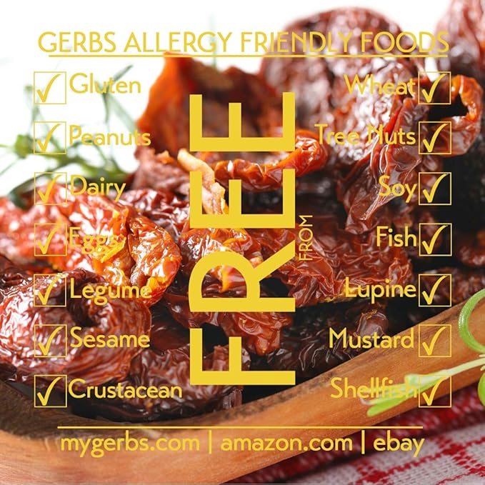 Gerbs Sun Dried Tomatoes 4 lbs. | Sea Salted Dehydrated Unsulfured Resealable Bag | Rich Umami Flavor Great for Salads &amp Charcuterie | Top 14 Allergen-Free