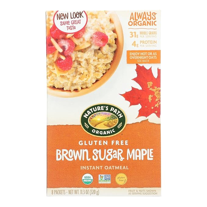 Natures Path Organic Brown Sugar Maple Hot Oatmeal 11.3 Ounce - 6 per case.